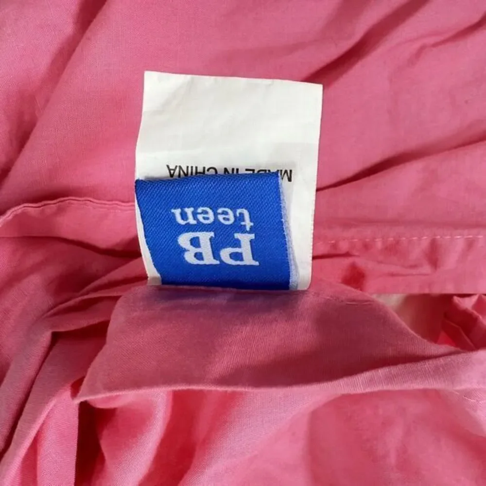 Pottery Barn PB Teen Billie Paisley Quilted Standand Pillow Shams Pink‎ Pom Pom
